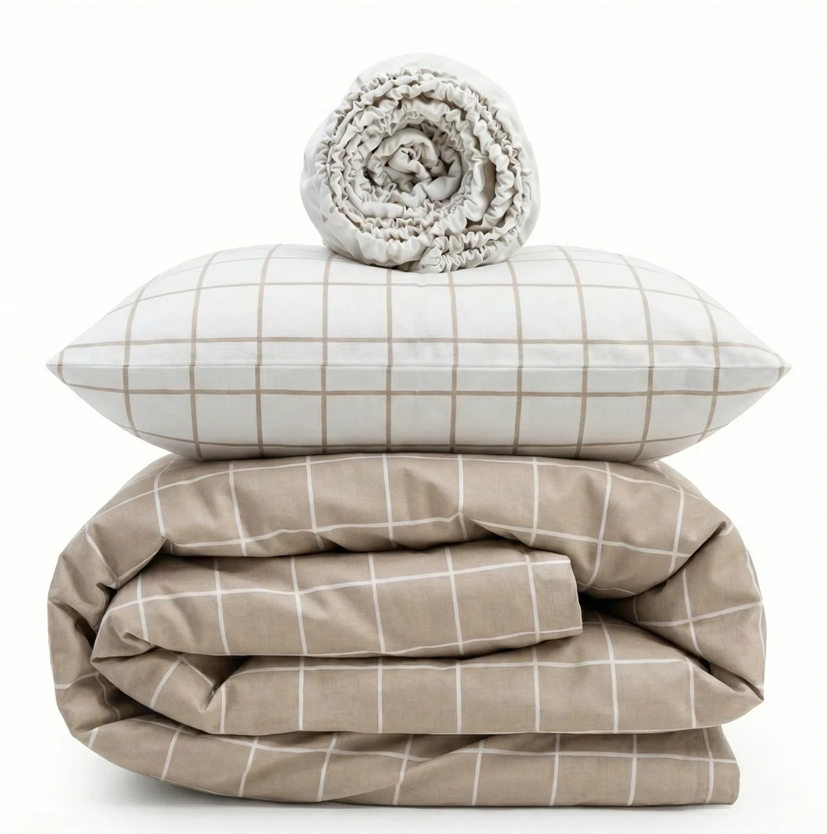 Minimalist Print Poplin Plaid Crib Bedding Set