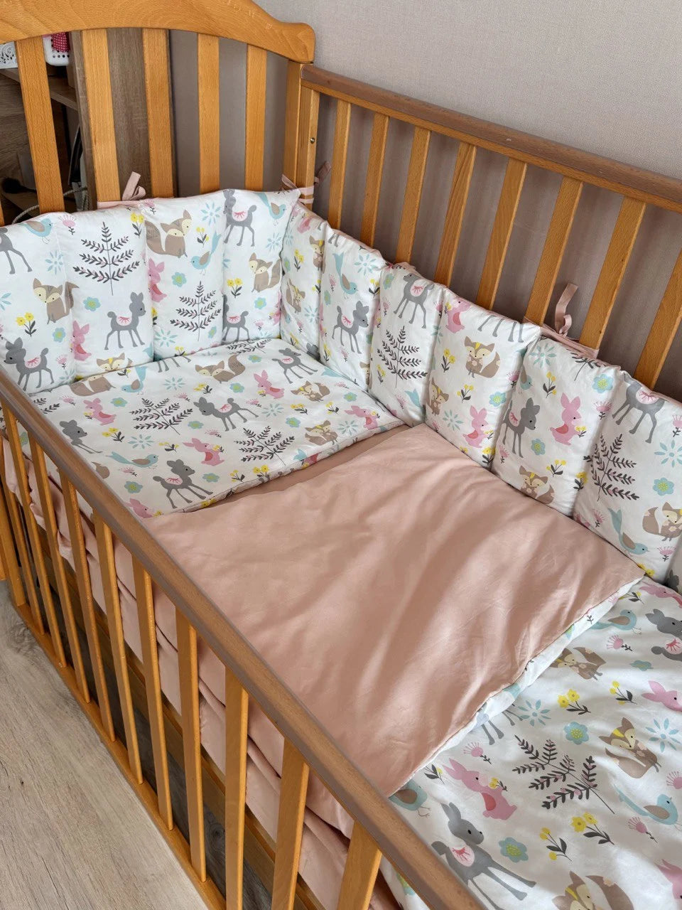Gilochka Print Satin&Poplin Crib Bedding Set