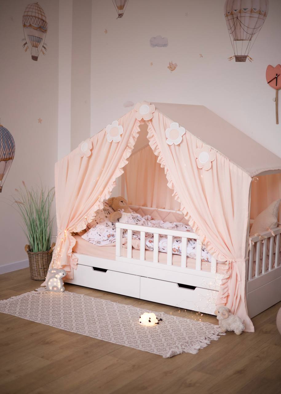 Muslin Ruffle Crib Canopy
