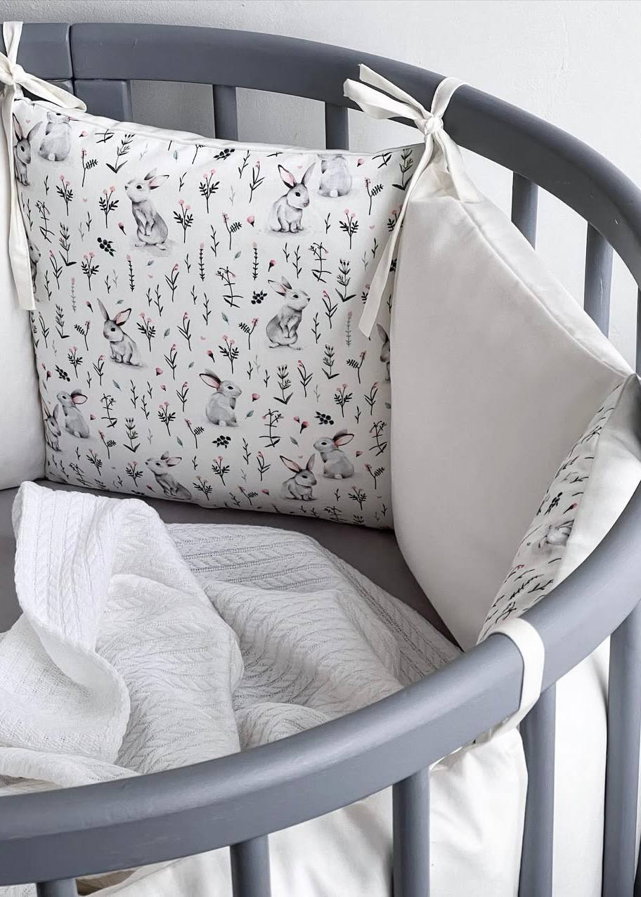 Rabbit Print Crib Bedding Set