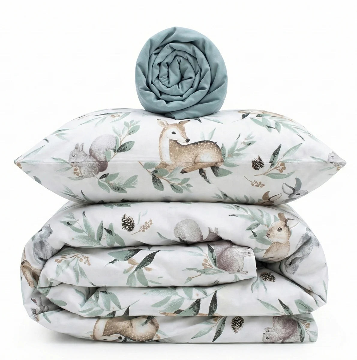 Deer Print Poplin Crib Bedding Set