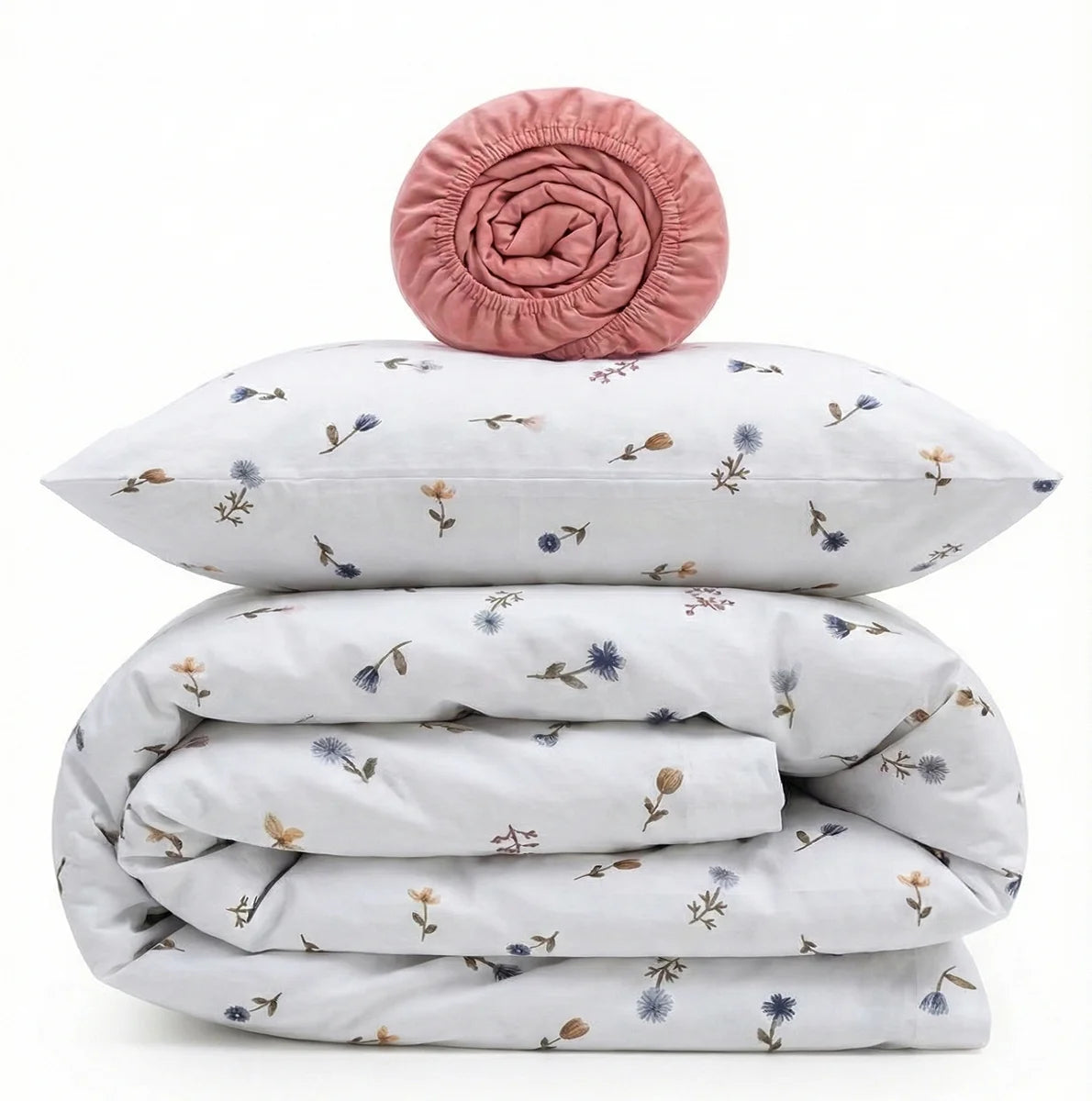 Floral Symphony Pink Print Poplin Crib Bedding Set