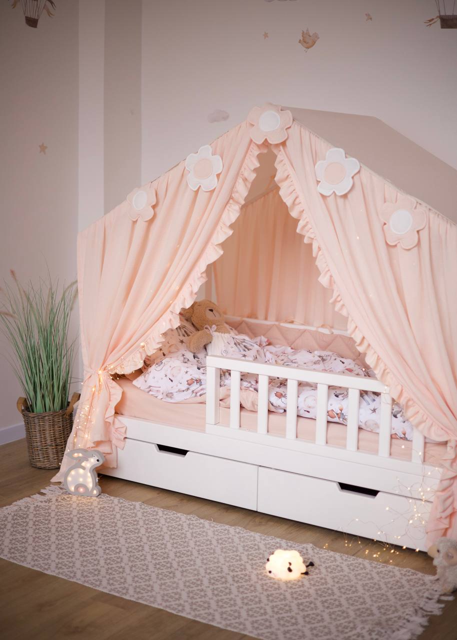 Muslin Ruffle Crib Canopy