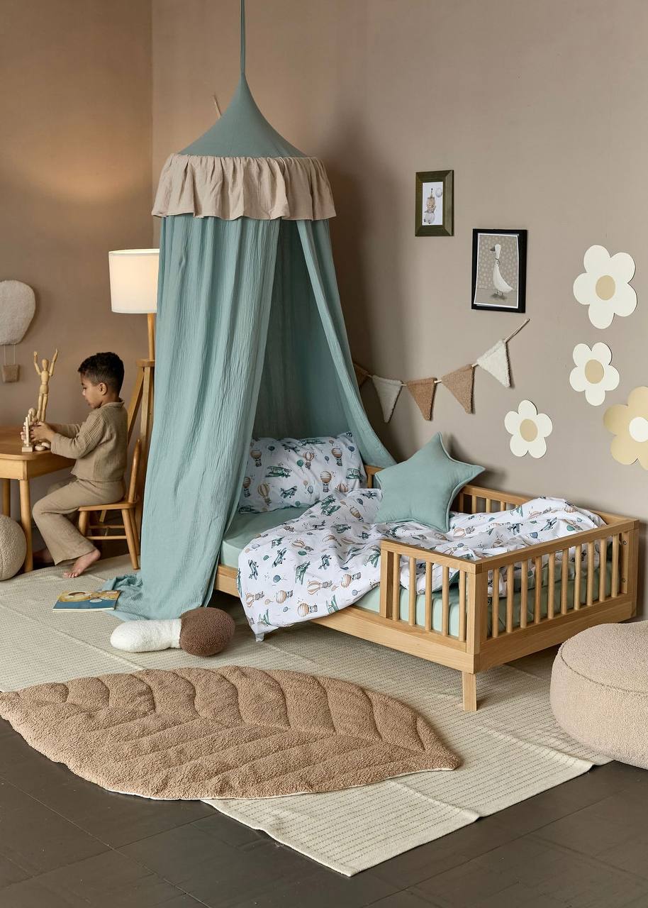 Muslin Ruffle Hanging Canopy (Sage)