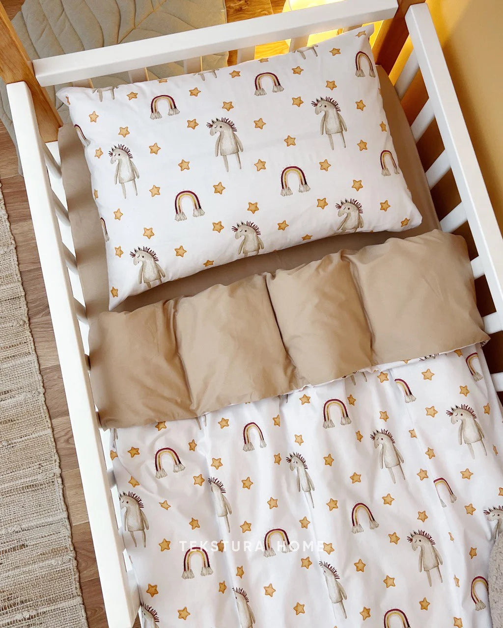 Pony Print Poplin Crib Bedding Set