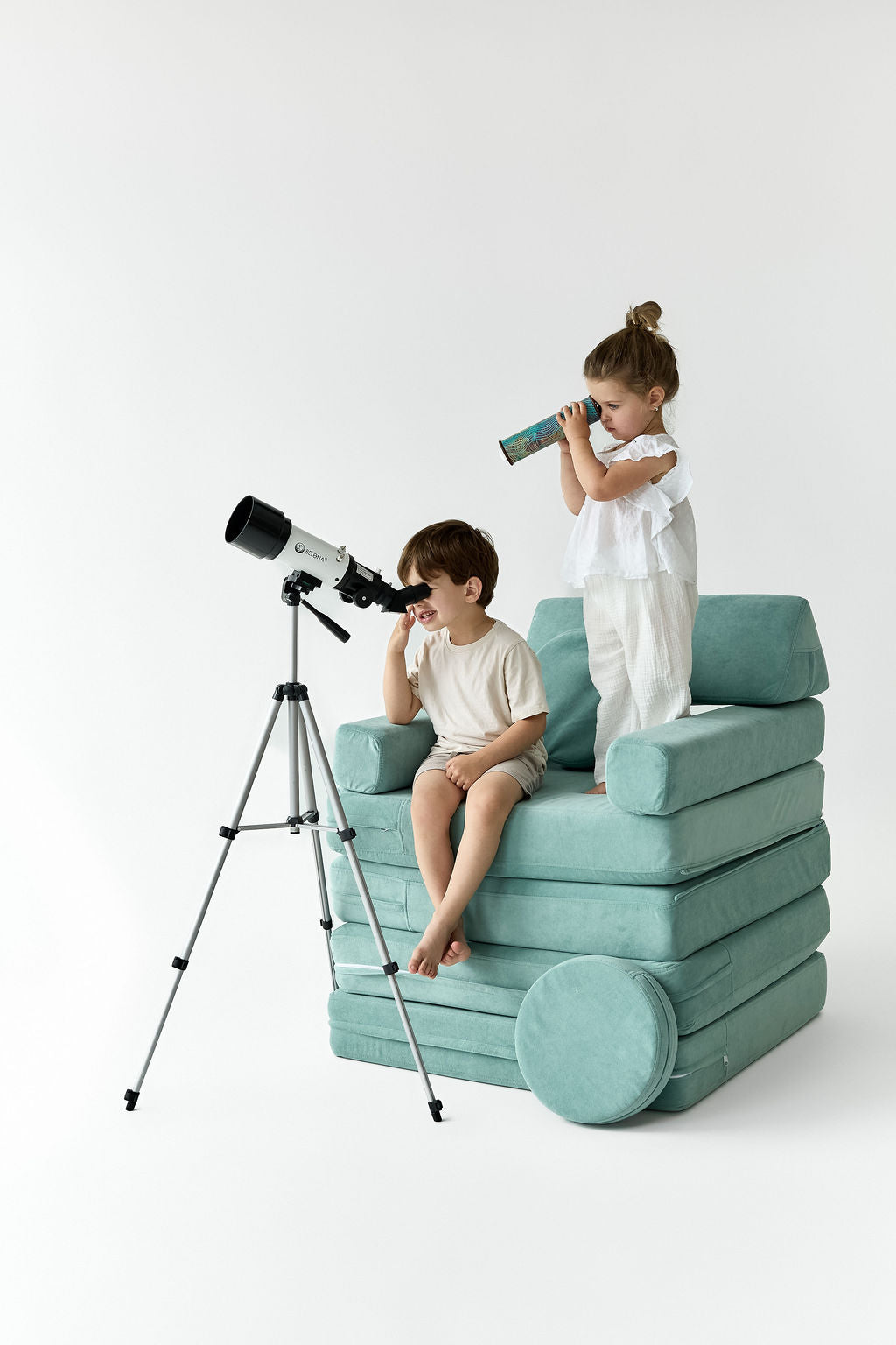 Motti-1 Soft Montessori Sofa pink Baby Blue