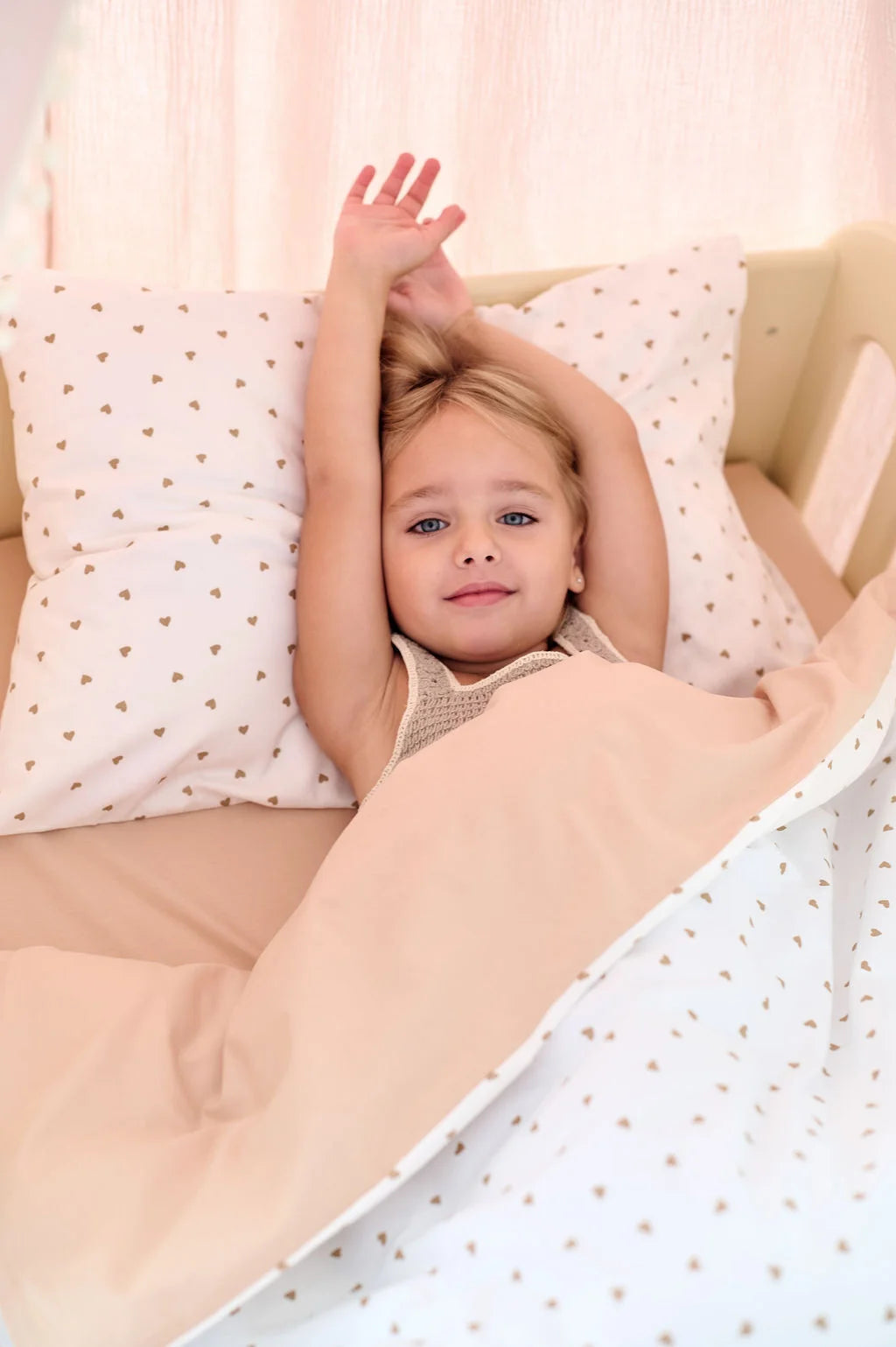 Creamy Print Satin&Poplin Crib Bedding Set