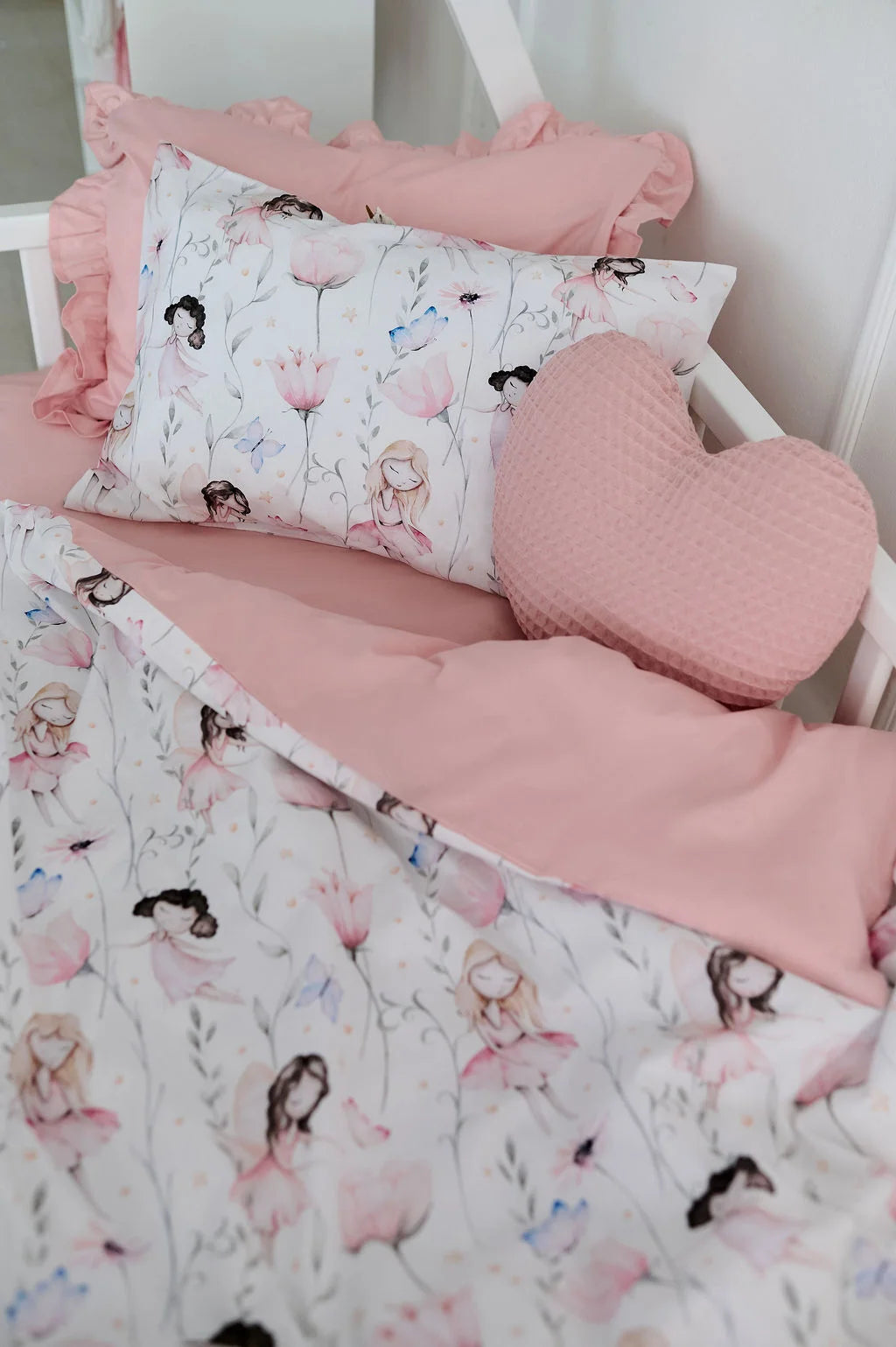 Fairies Print Poplin Crib Bedding Set