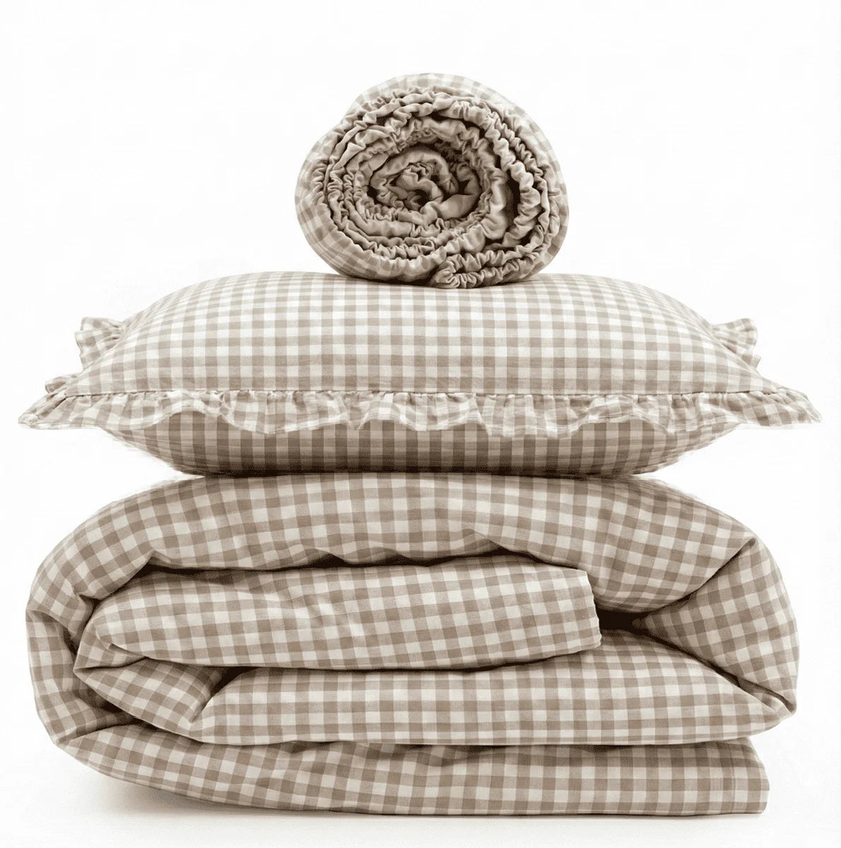 Toffee Washed Cotton Plaid Crib Bedding Set