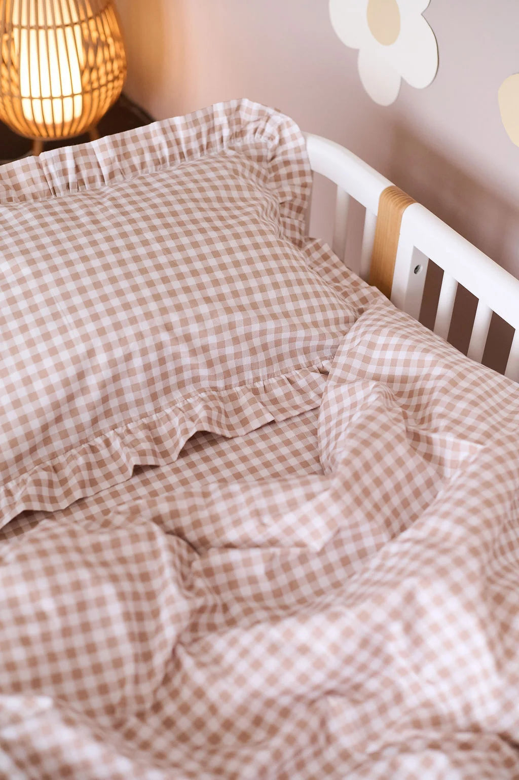 Toffee Washed Cotton Plaid Crib Bedding Set