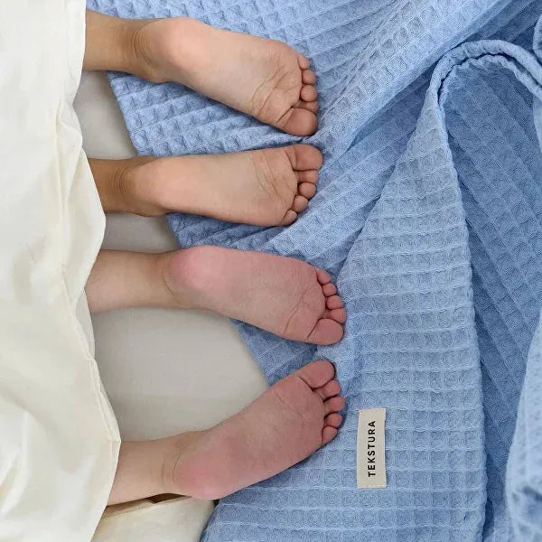 Plaid Waffle Greek, light blue color